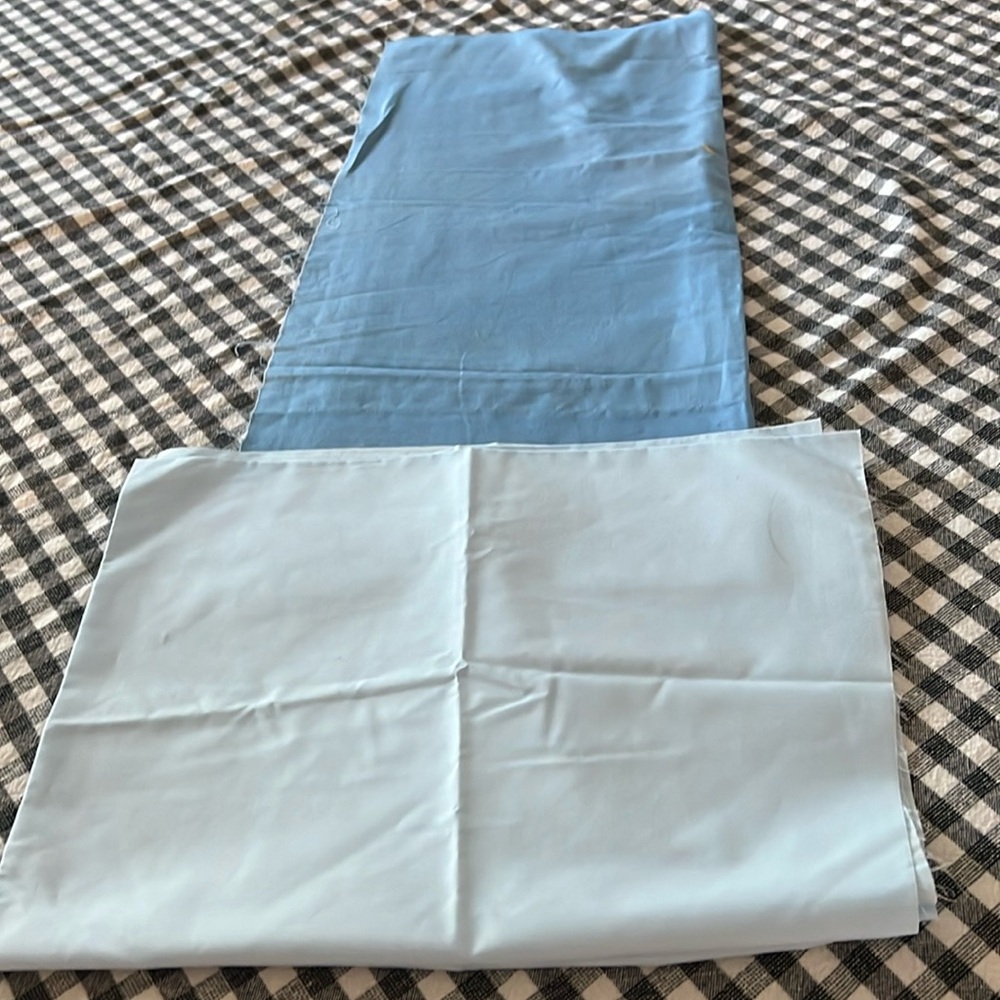 Two shades of blue fabric